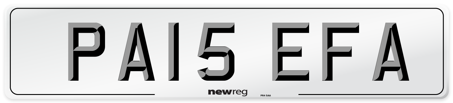 PA15 EFA Number Plate from New Reg